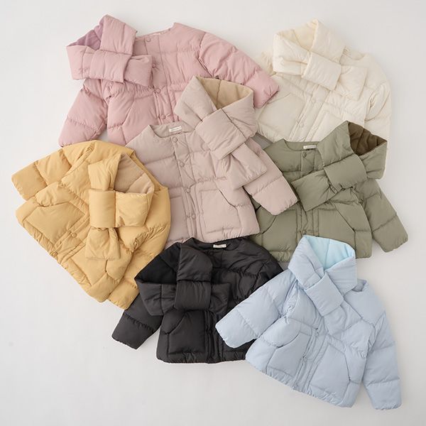 日本 Lycee mine - 馬卡龍色蓬鬆保暖外套(附圍脖)-水藍