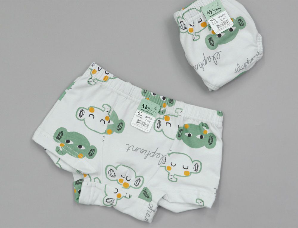 韓國 Mellisse - 純棉小背心(男寶)-綠色大象