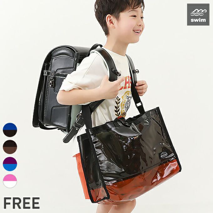 日本 devirock - 大容量PVC防水游泳/玩水包(附背帶)-紫x水藍 (35x26x17cm)