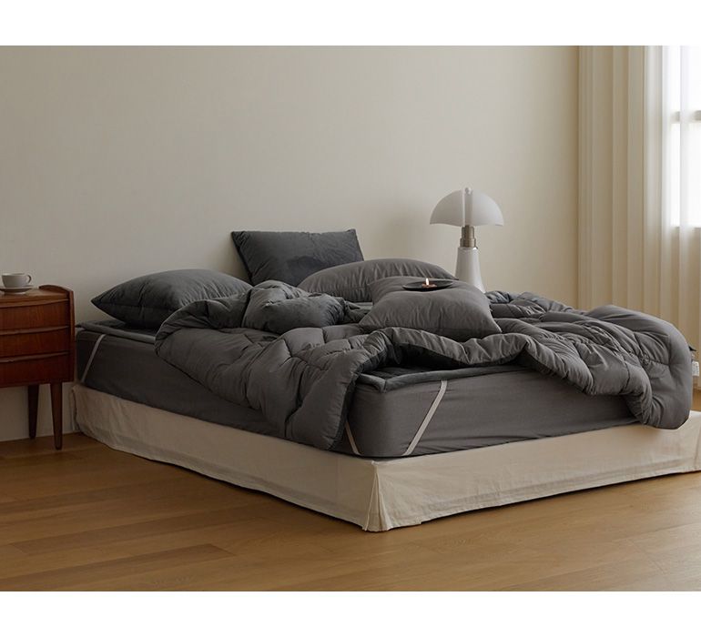 韓國 Maatila - 可水洗超細纖維桃皮感棉被(冬被)-黑豆豆漿