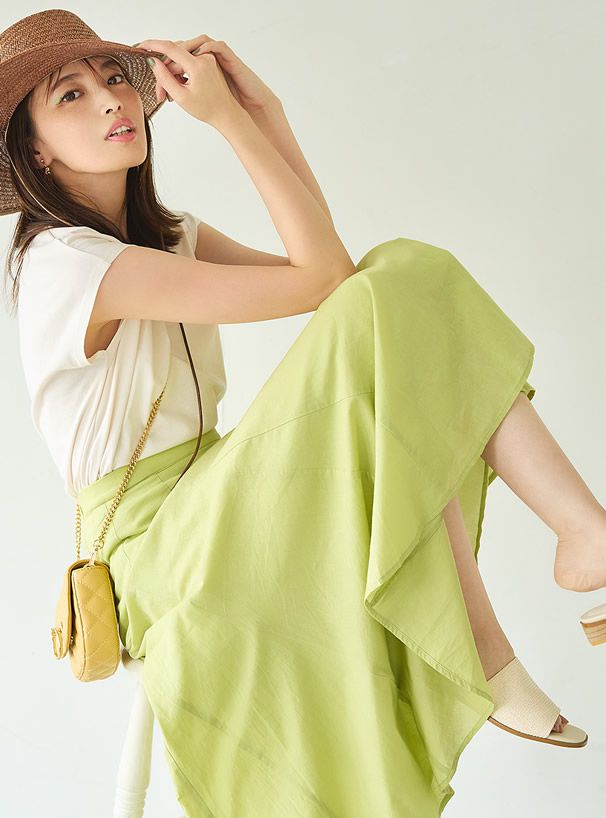 日本 GRL - 100%美國棉透氣百搭短袖上衣-杏