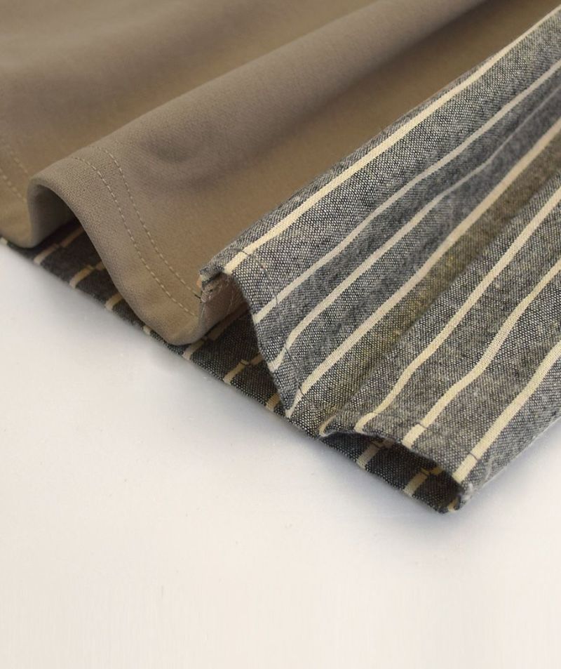 日本 zootie - 森林系後拼接刷毛長袖洋裝-淺卡其