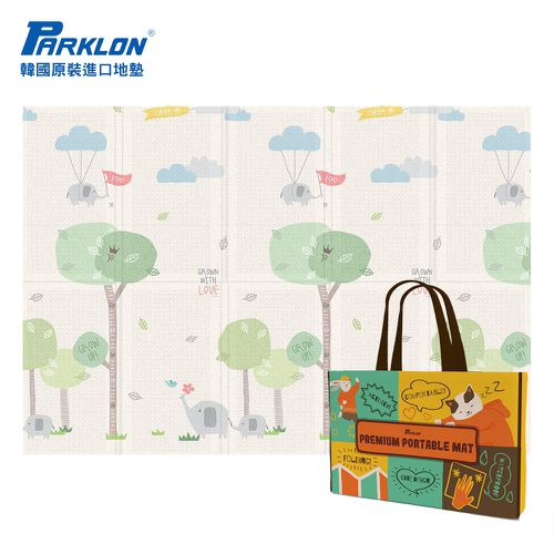 韓國 Parklon 帕龍 - 攜帶型單面立體回紋摺疊墊-大象新樂園 (附提袋)