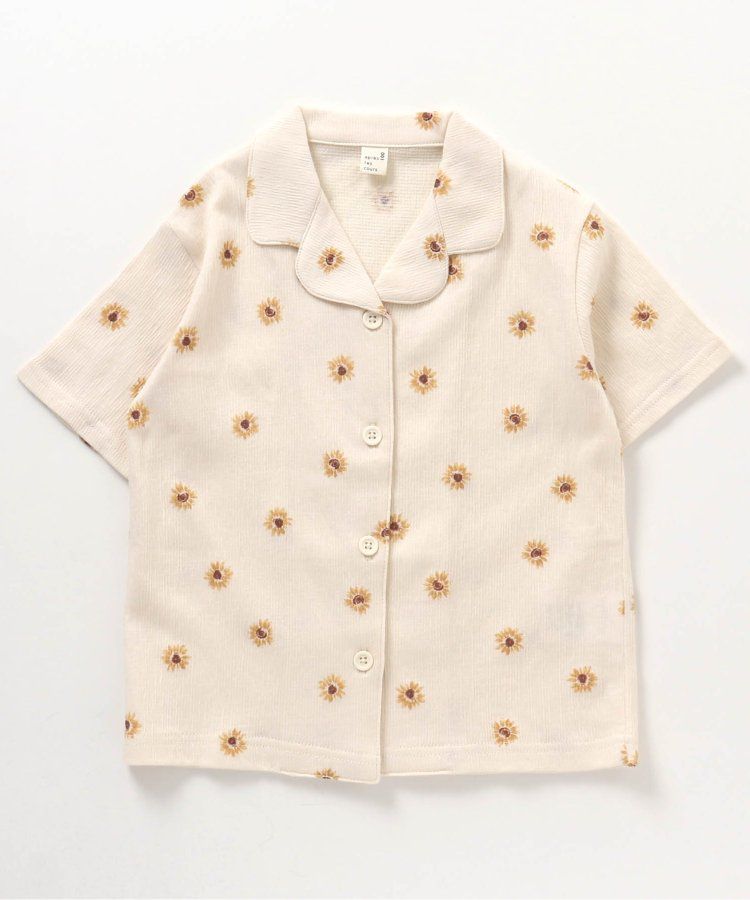 日本 apres les cours - 楊柳天竺棉夢幻感成套短袖家居服-小花-象牙白