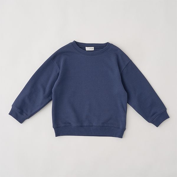 日本 b-ROOM - 療癒笑臉刺繡長袖上衣-深藍