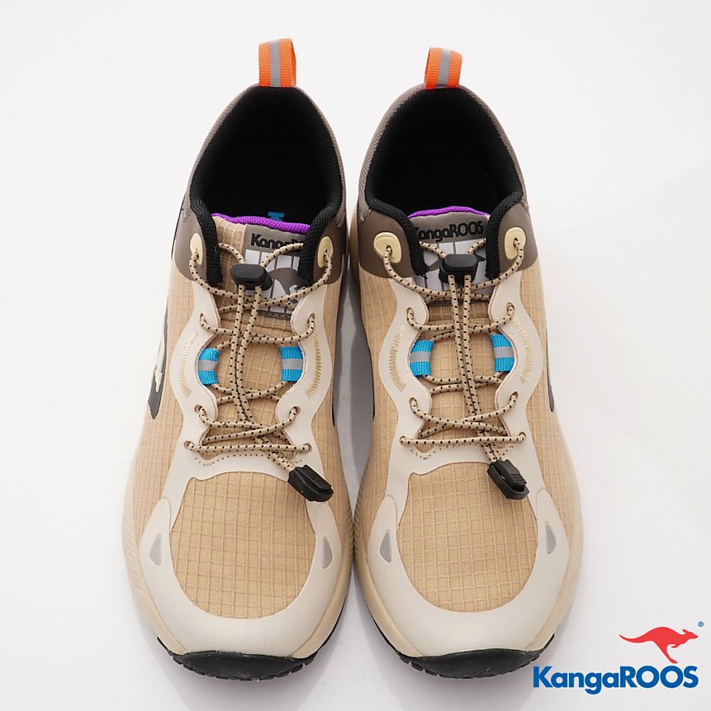 KangaROOS - 美國袋鼠鞋男段束口設計 防潑水跑鞋-運動鞋-卡其