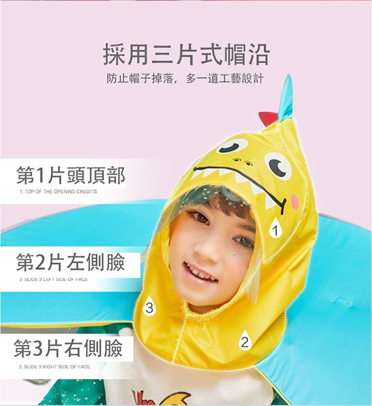 韓國lemonkid - 飛碟雨衣-藍色鯊魚 (S[2-5歲] 建議身高 80-105CM)