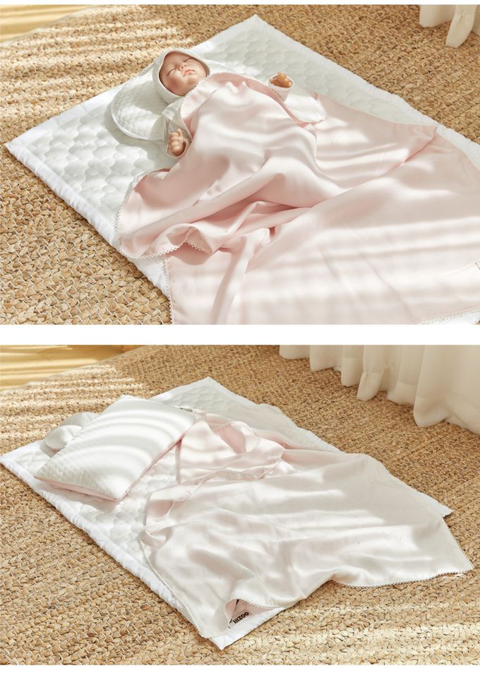 韓國 Hello HiZoo - 3D透氣雙面涼感被/透氣被/冷氣被-嬰兒款(冰絲粉)