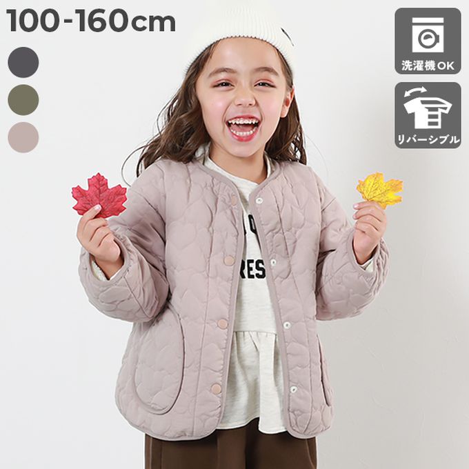 日本 devirock - [可機洗]心形絎縫雙面保暖科技羽絨外套-炭灰