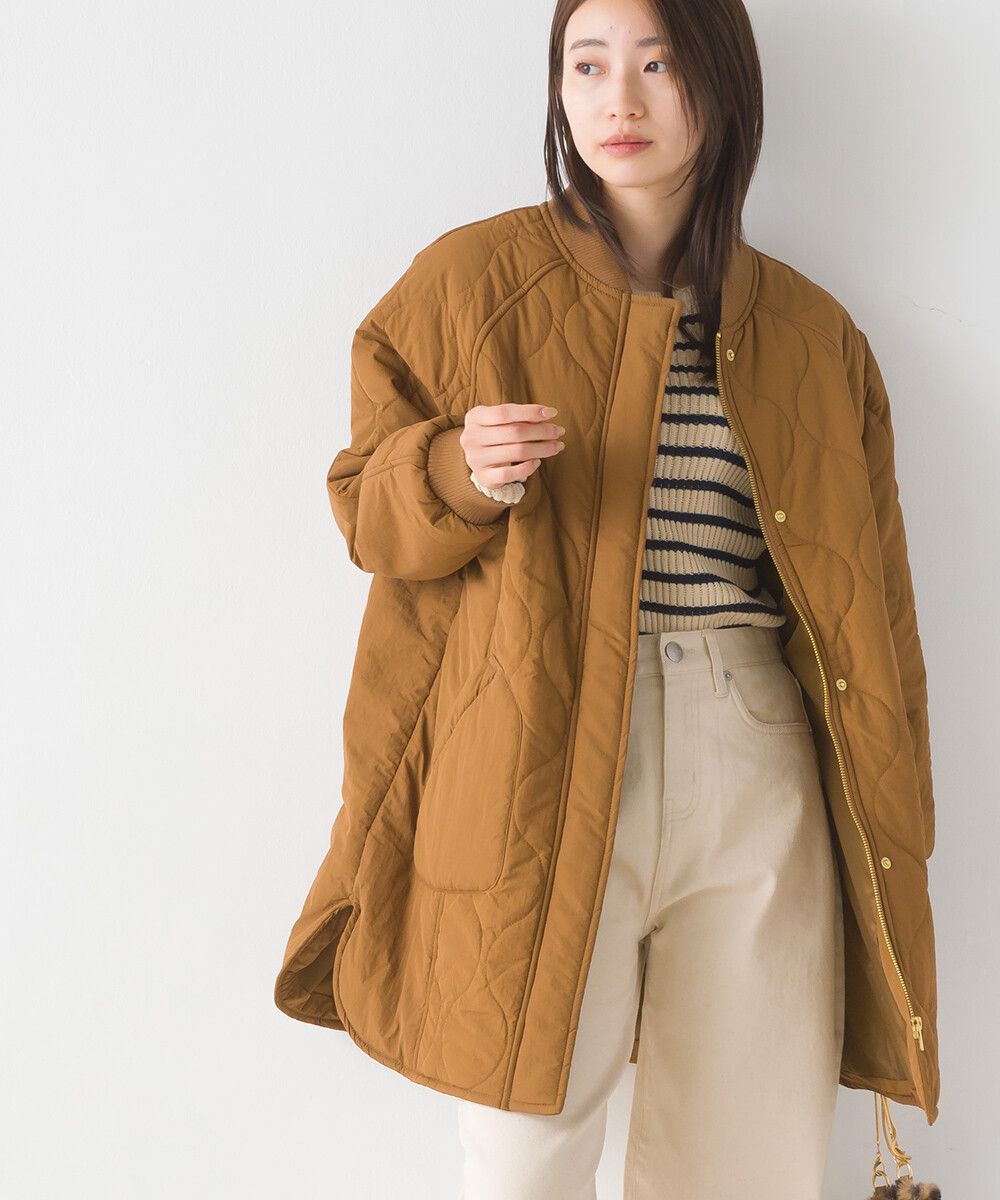 日本 OMNES - 休閒絎縫微長版大衣外套-黑