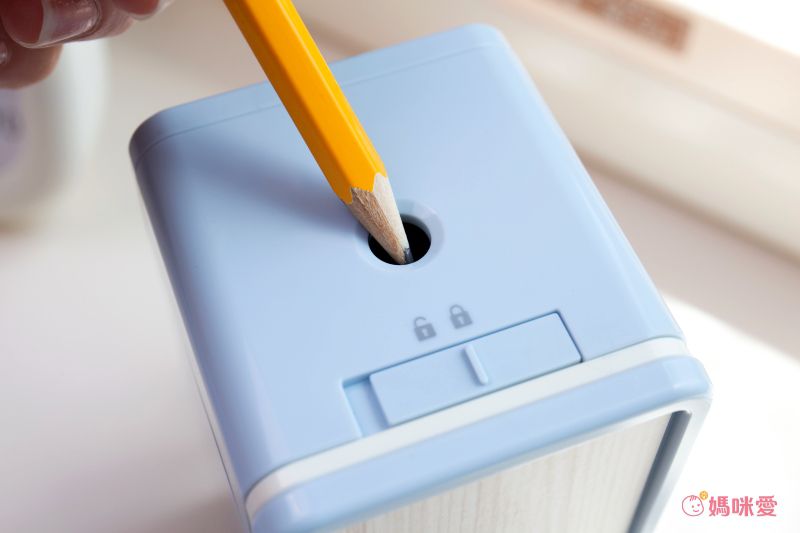 日本文具 SONIC - 木紋文青風手動削鉛筆機-水藍