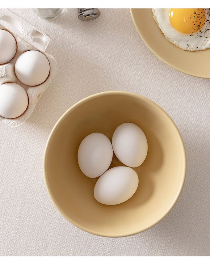 韓國 SSUEIM - Mild Matte系列溫柔時光陶瓷湯碗17cm (奶油黃)