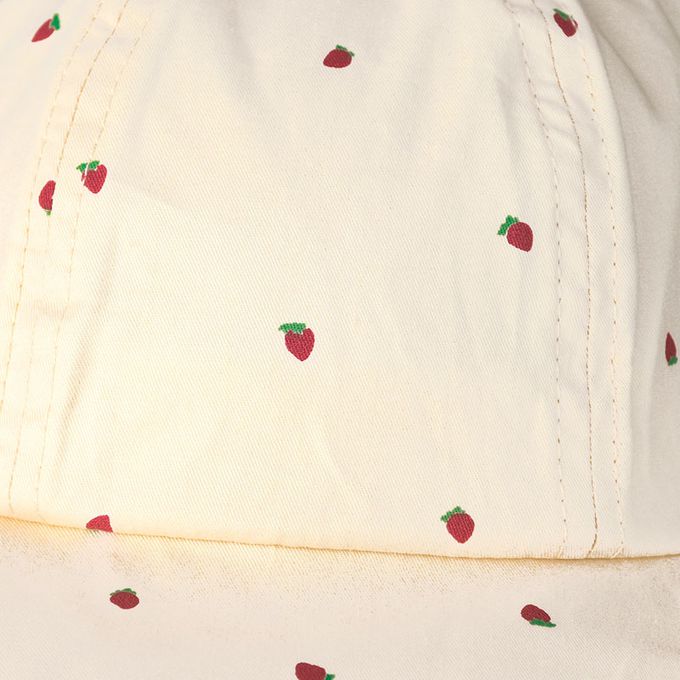 akachan honpo - 地鐵帽 草莓-附防曬遮陽布-象牙白色