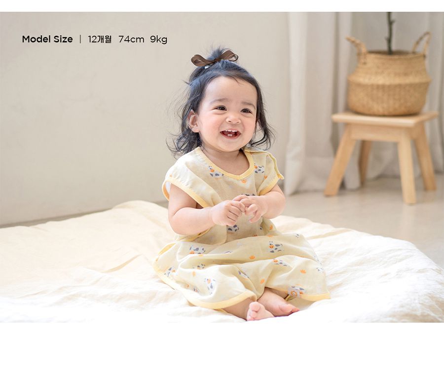 韓國 Han's Pumpkin - 超透氣純棉二層紗防踢被-栗香松鼠