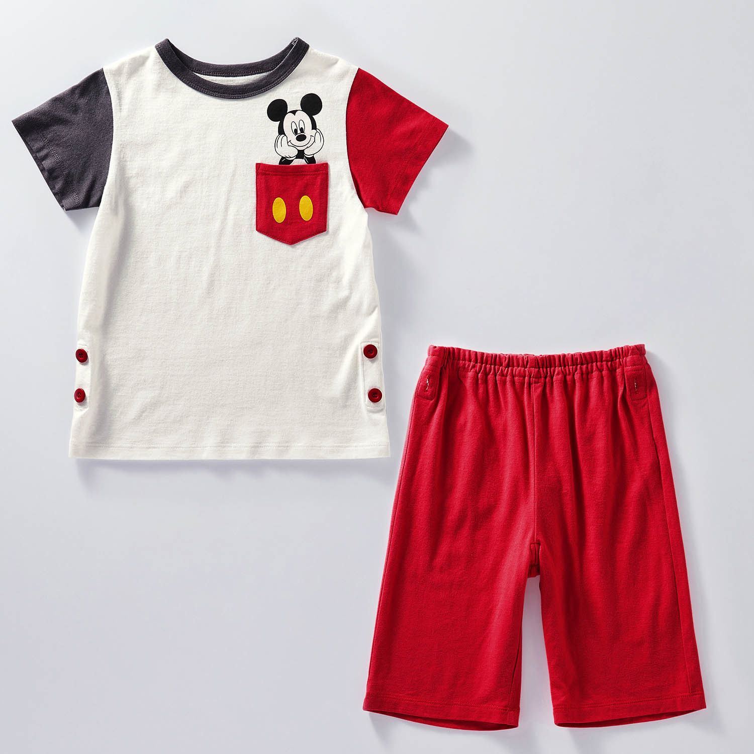 日本千趣會 - 迪士尼 純棉涼爽短袖家居服/睡衣-瑪莉貓-粉x紅