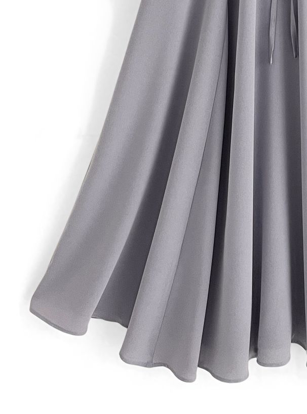 日本 GRL - 燭光晚餐斗篷領雪紡洋裝-寶貝藍