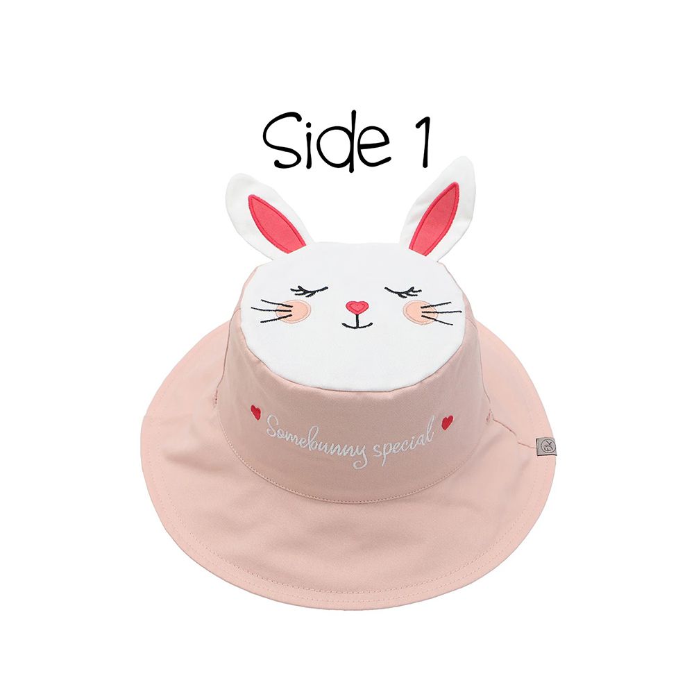 加拿大 flapjackkids - 雙面防風遮陽帽/防曬帽-兔子/小鹿 (2y-4y)
