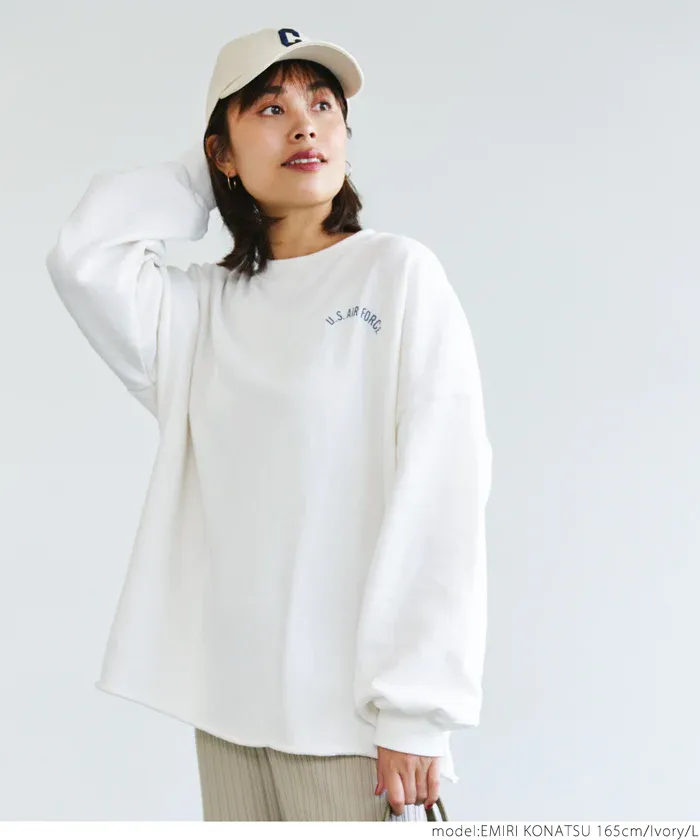 日本 COCA - 定番美式復古LOGO大學T-大人-肉桂棕