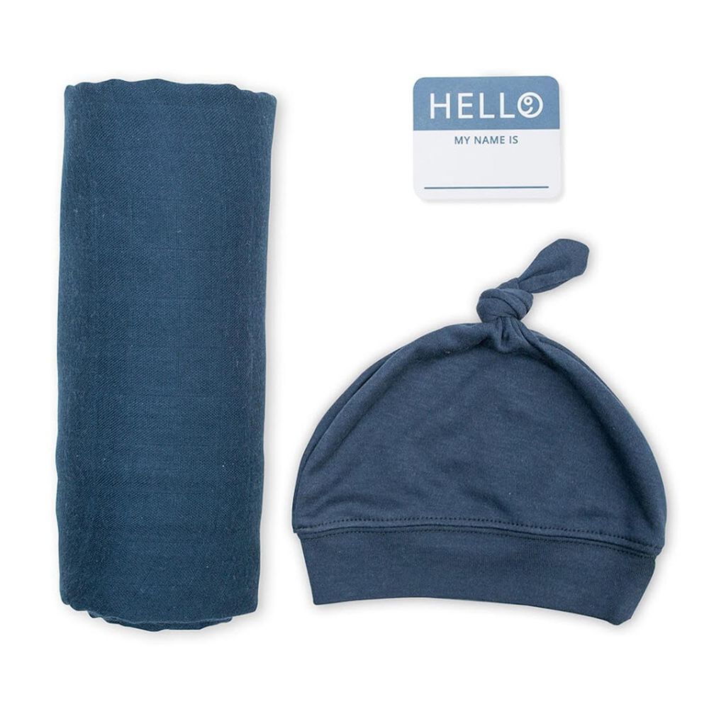 加拿大 lulujo - 竹纖維帽子包巾組-海軍藍