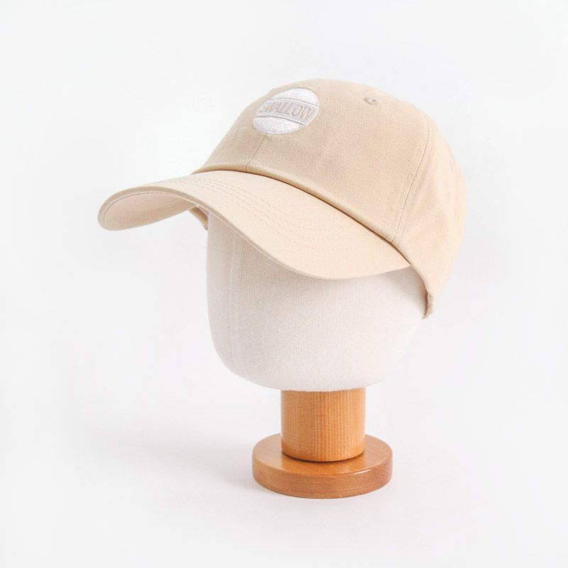 韓國 Babyblee - 字母徽章純色棒球帽-杏 (頭圍：51-55cm)