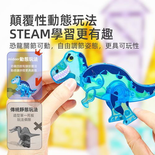 多彩透光磁力片-侏儸紀冒險(48pcs)
