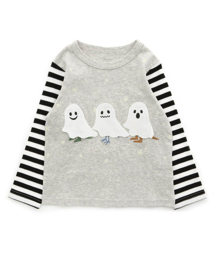 日本 BIT'Z - 萬聖節立體造型拼接長袖上衣-南瓜-白