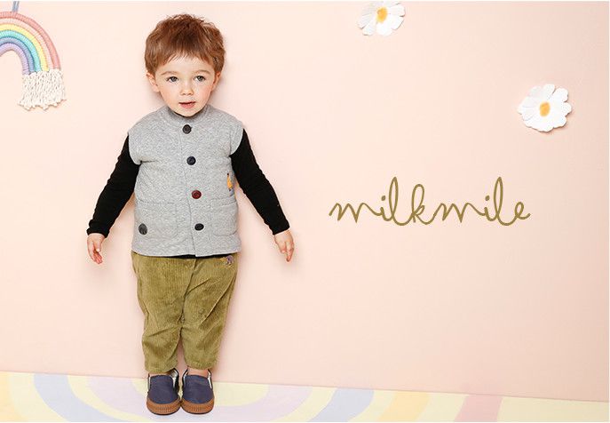 韓國 milk mile - 衍縫鋪棉鈕扣背心-駱馬-灰