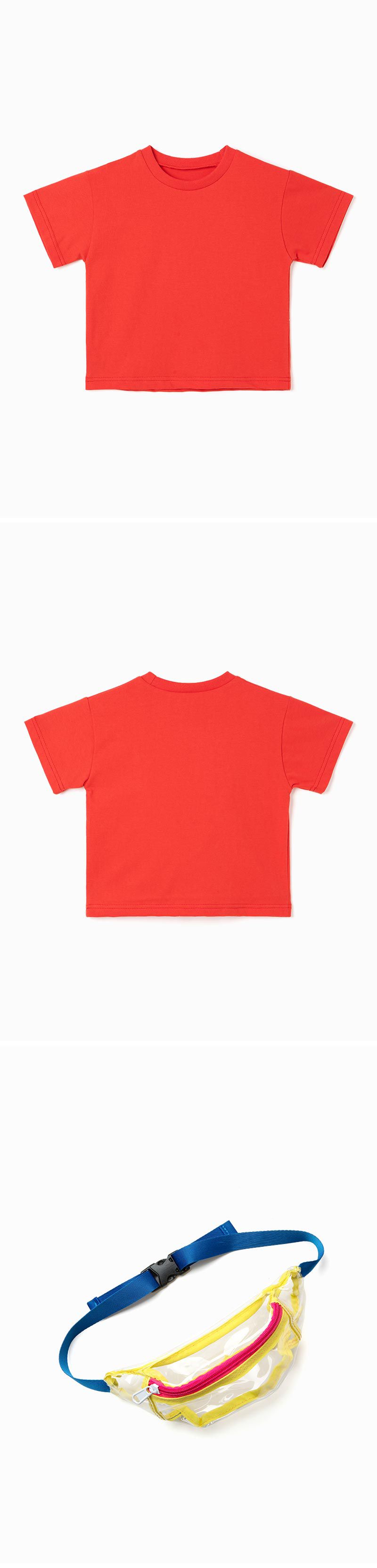 韓國 OZKIZ - (附透明包)簡約短袖上衣-紅