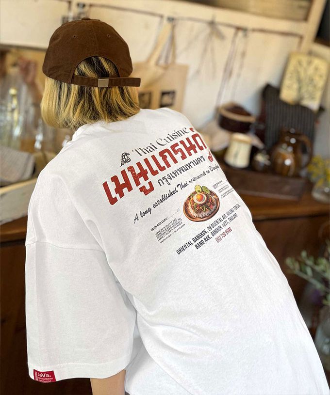 日本 Classical Elf - Java 純棉泰國風印花寬鬆短袖T恤-水藍