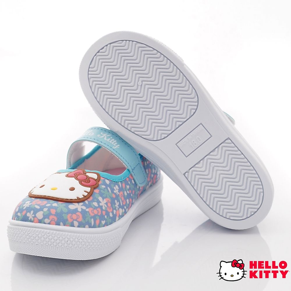 HELLO KITTY - 台灣製休閒室內鞋(中童段)-水色