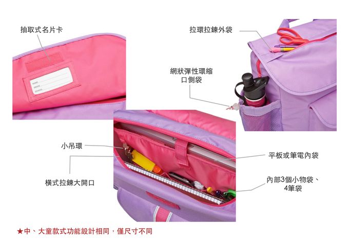 Bixbee - Sparkalicious - PINK 閃采系列-甜心粉中童輕量舒壓背/書包-粉色亮片-粉色 (33*28*12.7cm)-500g