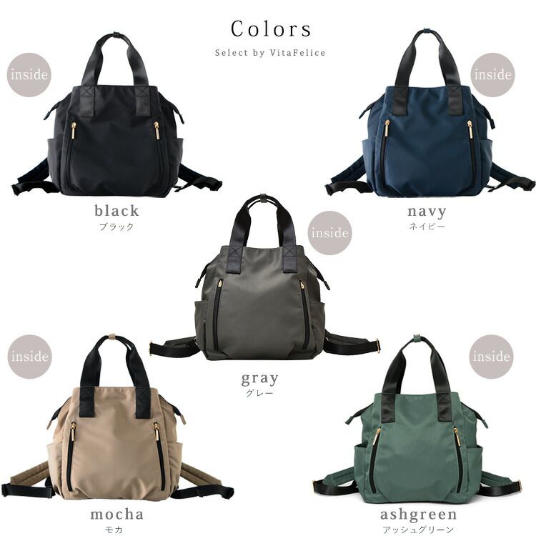 日本代購 - [樂天NO.1] 美型多夾層收納後背包/媽媽包-深海藍 (29x26x14cm)