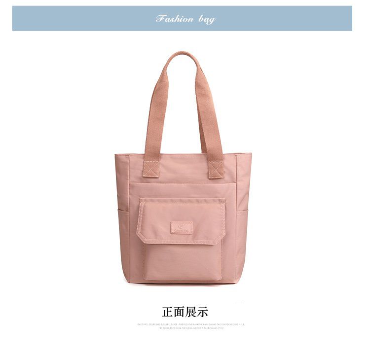 防潑水百搭單肩手提包-深藍色 (32x12x27cm)