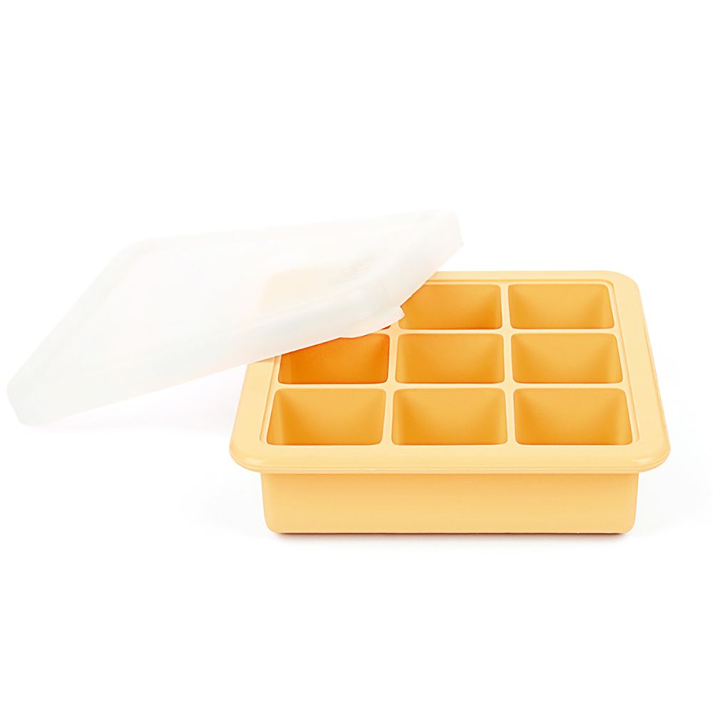 紐西蘭 HaaKaa - 矽膠副食品分裝盒/製冰盒-9 格-黃色-9格x35mL