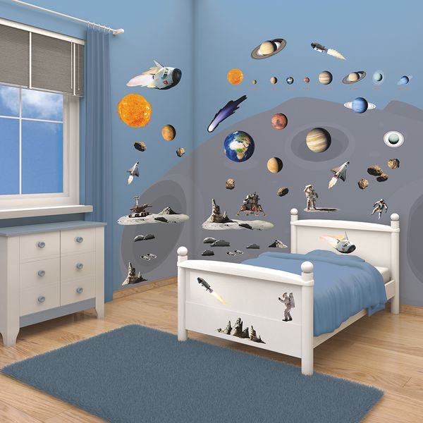 英國 Walltastic - 實境壁貼-太空世界-55張貼紙