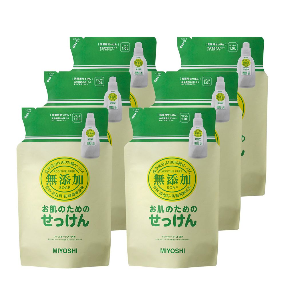 日本 MIYOSHI 無添加 - 洗衣精-【箱購】補充包-1L*12包