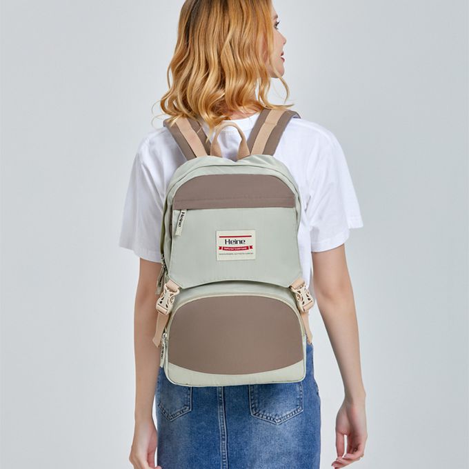 Heine 海恩 - Heine 海恩 WIN-256 撞色尼龍後背包 流行後背包 女包 媽媽包-象牙淺藍