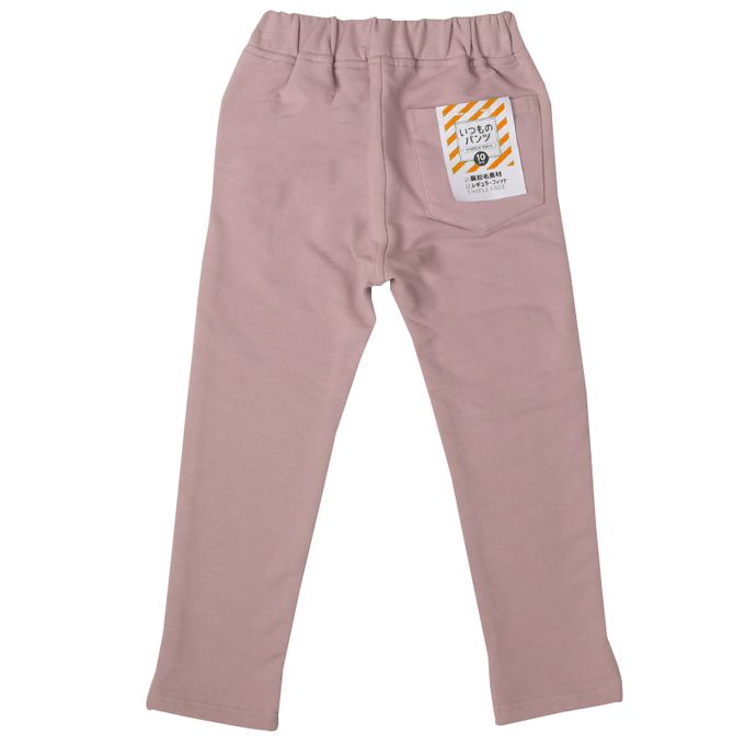 akachan honpo - 10分長經典褲 裏起毛-一般合身款-粉紅色