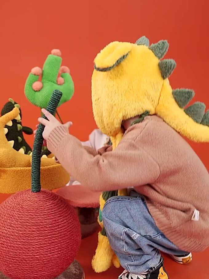 kocotree - 卡通造型保暖圍巾帽-米白獨角獸