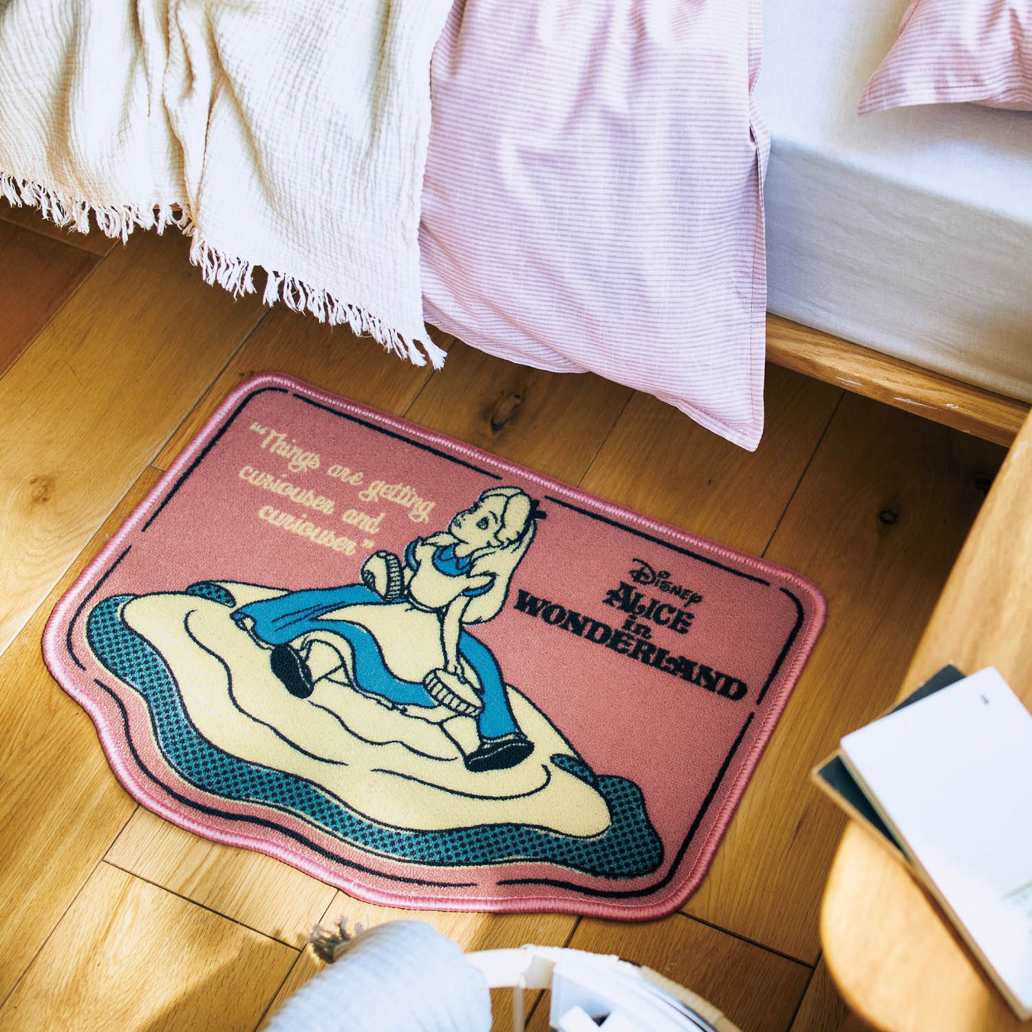 日本千趣會 - 迪士尼 復古造型腳踏墊-米奇米妮兜風-藍 (約44x60cm)