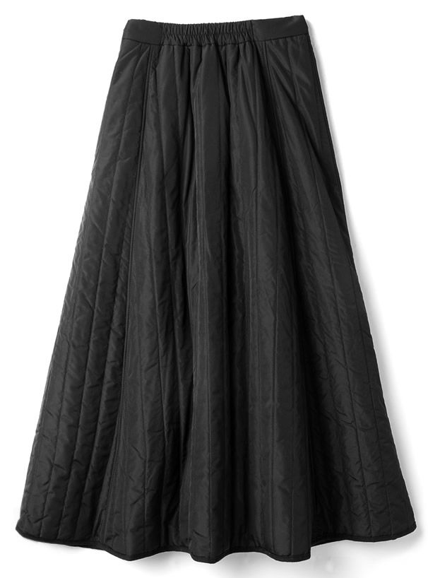 日本 GRL - 優雅絎縫立體修身傘裙-黑