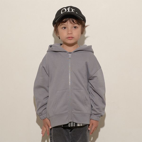 日本 b-ROOM - 簡約百搭連帽運動外套-素色-灰綠