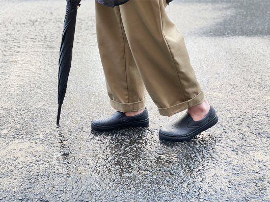 日本 Stream - 晴雨兩穿大人雨鞋-平底休閒款-白