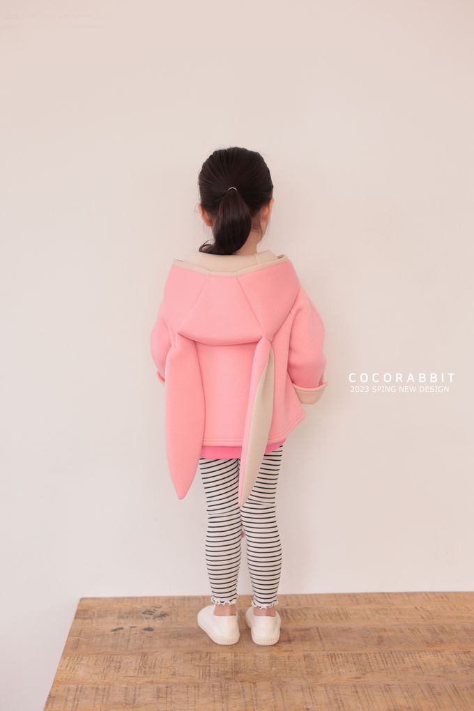 韓國 Coco rabbit - 立體兔耳裝飾連帽外套-紫
