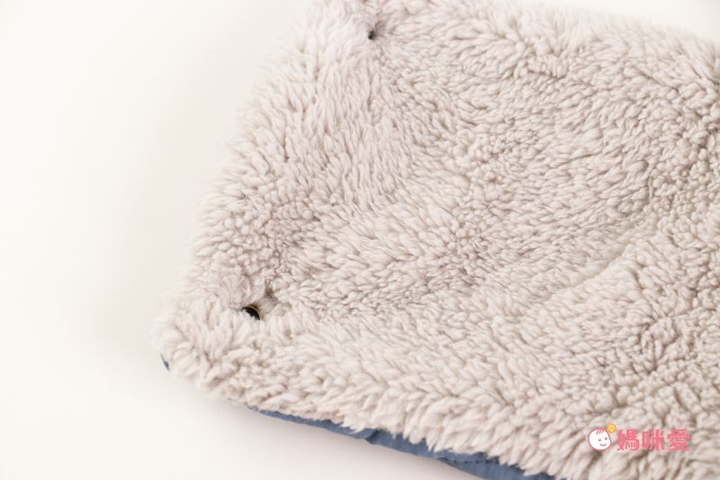 日本 AUBE - 撥水加工 防風毛絨保暖圍脖-素色-煙燻藍