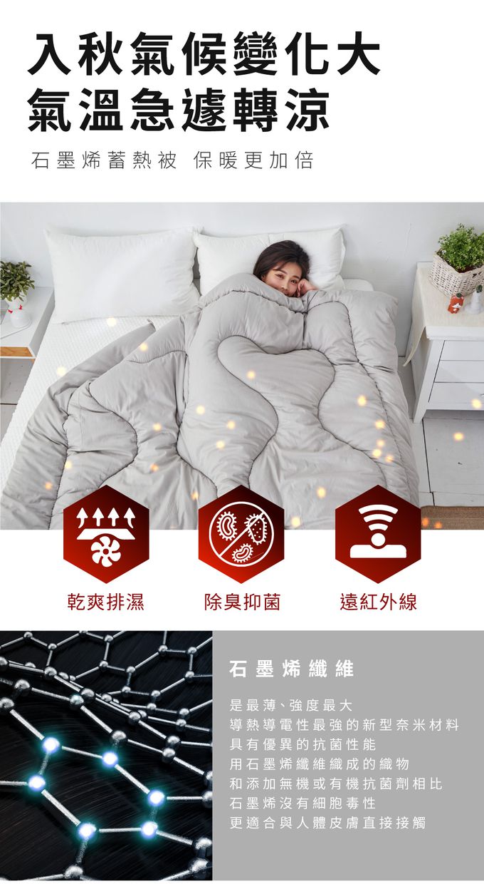 ELVIS 愛菲斯 - 德國魯道夫銀離子遠紅外線石墨烯蓄熱冬被-雙人