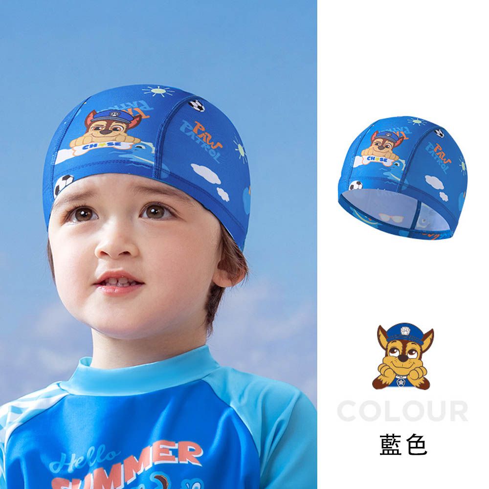 UPF50+兒童泳帽-卡通人物阿奇-藍色