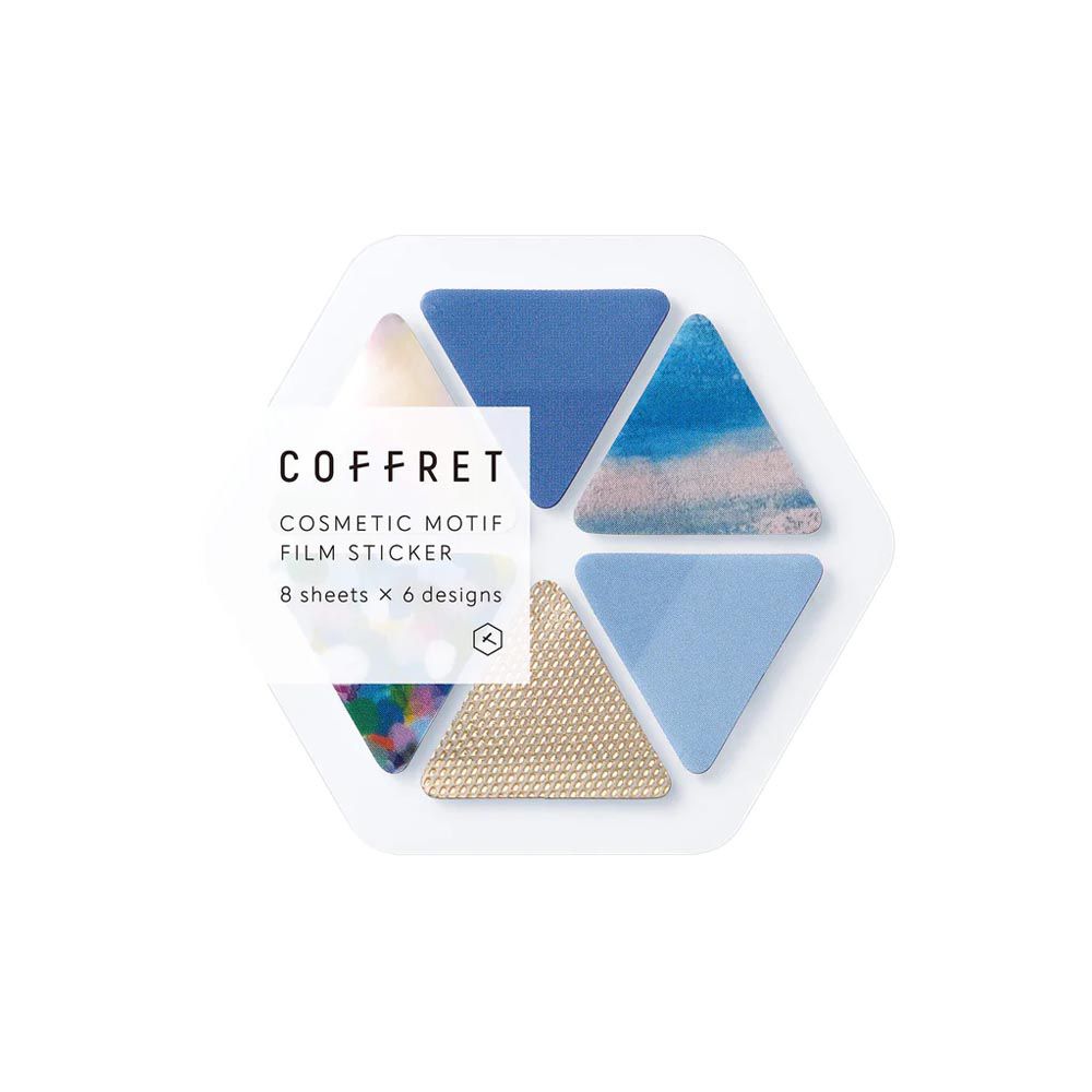 Coffret彩妝盤 裝飾貼紙-三角形-藍金