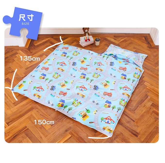 鴻宇 HongYew - 防螨抗菌100%美國棉鋪棉兩用兒童睡袋-交通樂園-1778