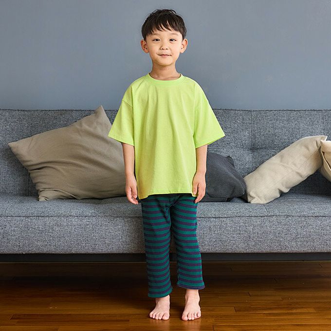 日本 petit main - 100%棉 夏季感印花短袖上衣-MY SUNNY DAY-粉紅